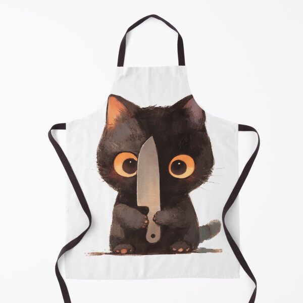 Item preview, Cute Black Cat with Knife designed and sold by KazyWeeb.