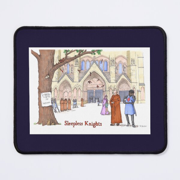Item preview, Sleepless Knights - Medieval humor poster designed and sold by MNoblestudio.