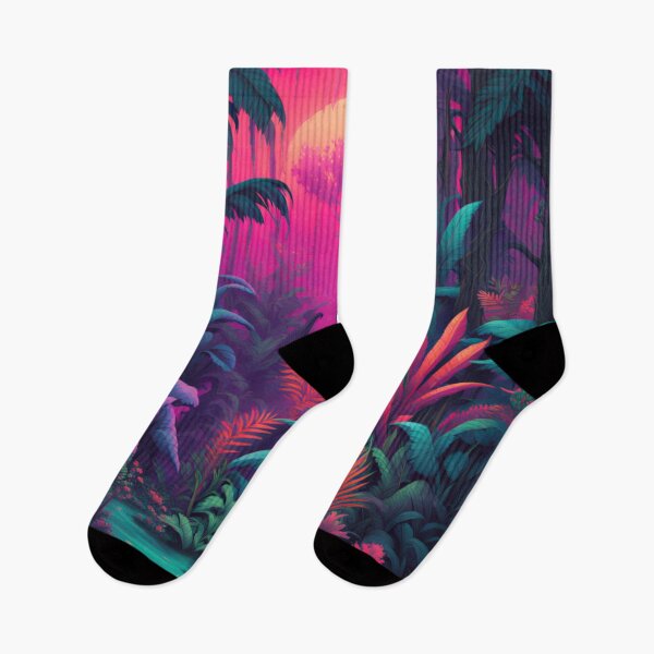 Item preview, Neon Jungle Theme Pattern designed and sold by BirdsnStuff.