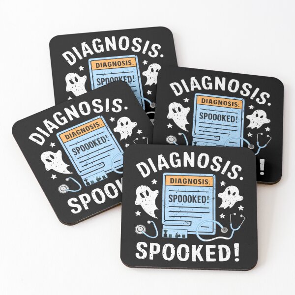 Item preview, Diagnosis: spooked, funny doctor and medicine Halloween designed and sold by NoetherSym.
