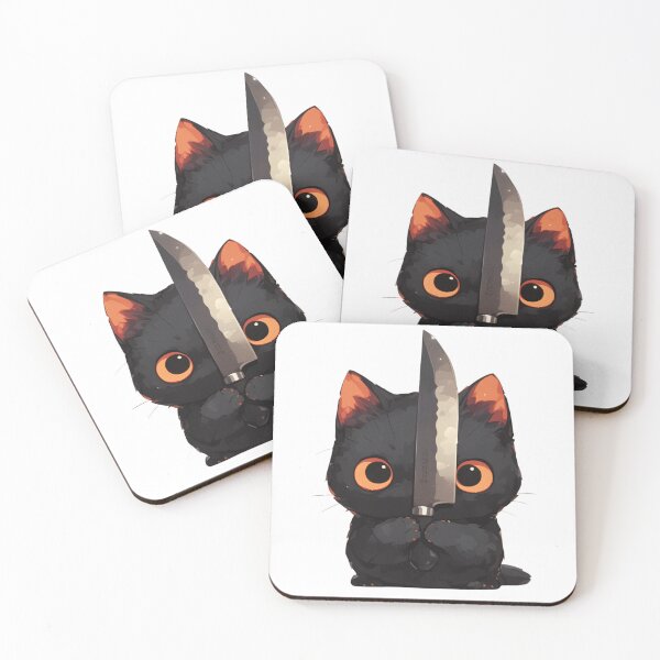 Item preview, Cute Cat with Knife designed and sold by KazyWeeb.