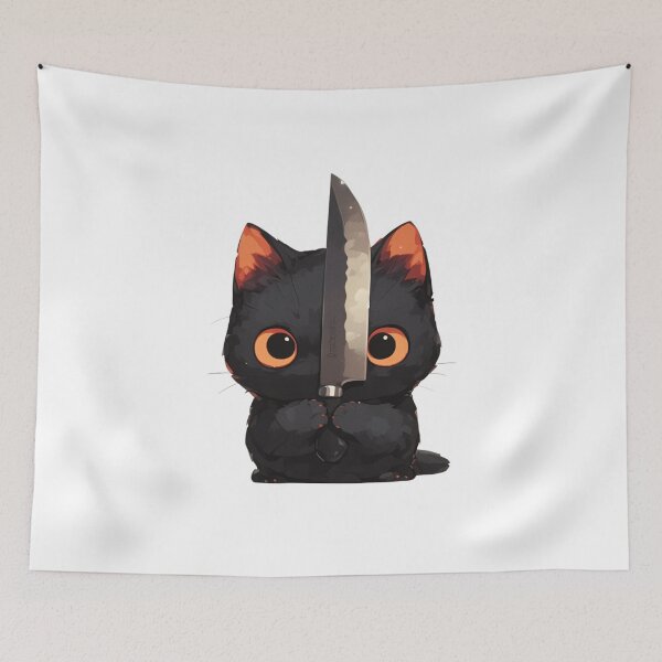 Item preview, Cute Cat with Knife designed and sold by KazyWeeb.