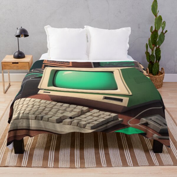 Item preview, Vintage 1980s Computer with Glowing Green Screen designed and sold by PrintPulse-9.