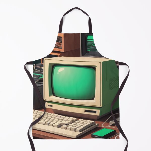 Item preview, Vintage 1980s Computer with Glowing Green Screen designed and sold by PrintPulse-9.