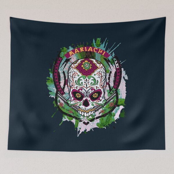 Item preview, Fantastic Mariachi Skull in vintage style designed and sold by navarraspain.