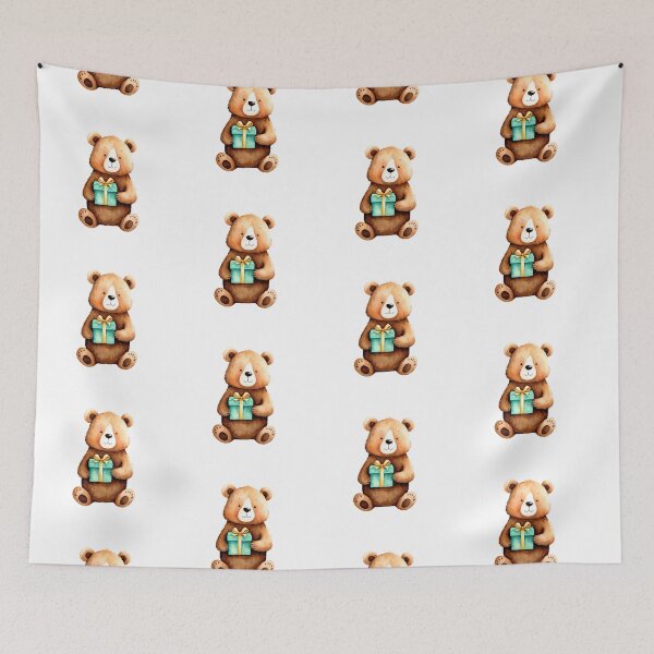 Item preview, Cute bear with gift designed and sold by Victoria Riabov.