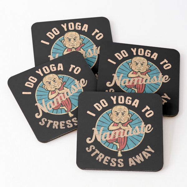 Item preview, I Do Yoga to Namaste Stress Away Relax Angry Vintage Distressed Asana Tree Vrikshasana Pose designed and sold by HelenGie.