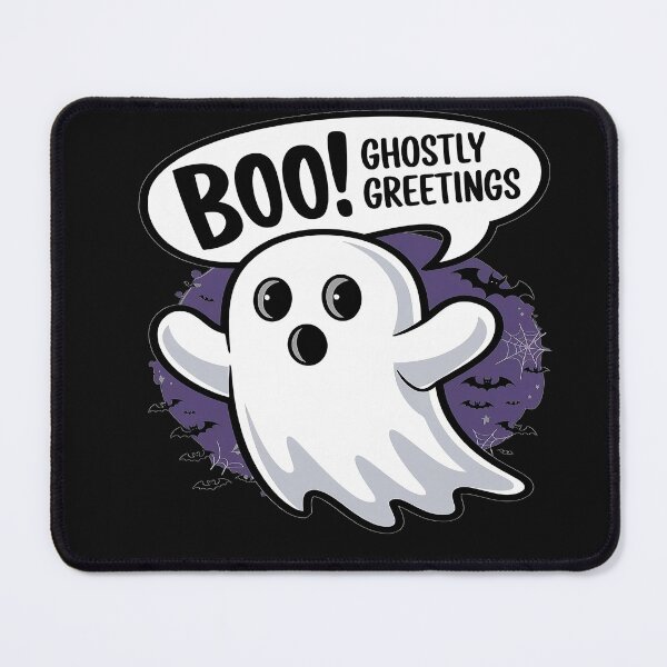 Item preview, A white ghost sheet with two eye holes Boo Ghostly Greetings designed and sold by MRFEZOO2030.