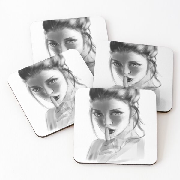 Item preview, Silent woman semi-realistic grey scale designed and sold by Wish Design.
