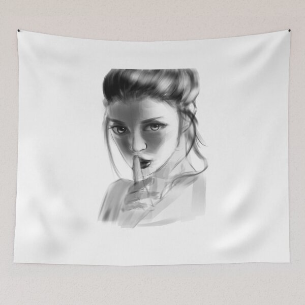 Item preview, Silent woman semi-realistic grey scale designed and sold by Wish Design.