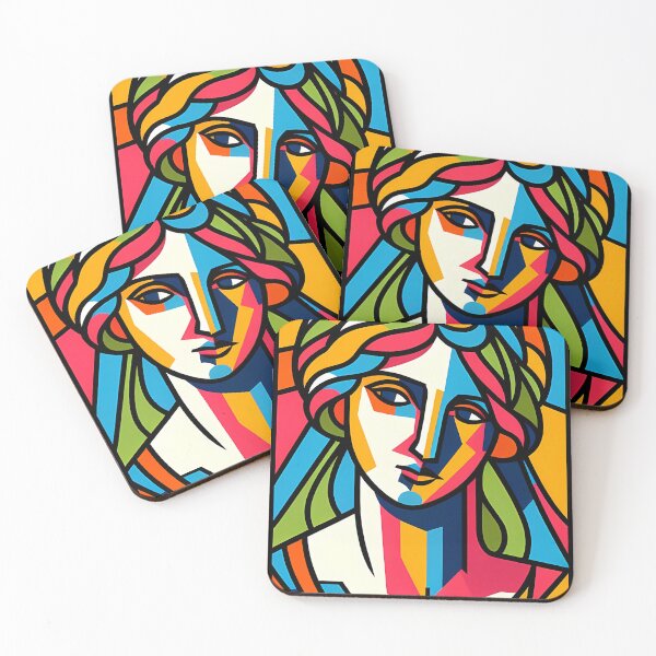 Item preview, Hypatia of Alexandria Cubic Portrait Art – Unique Geometric Art Inspired by History designed and sold by OzzFrequency.