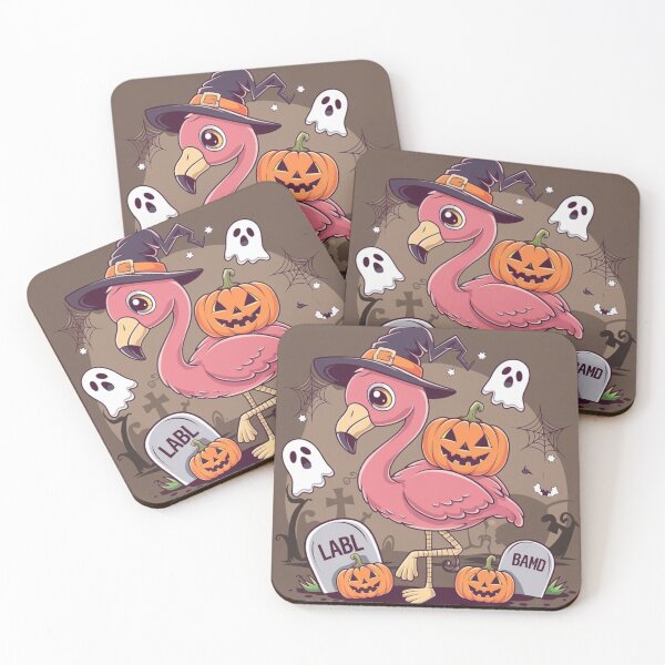 Item preview, Cute Kawaii Flamingo Halloween Charm designed and sold by NeatThingLover.