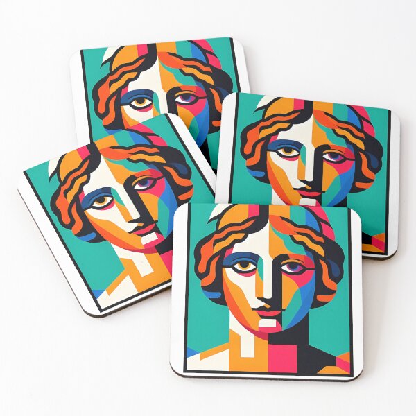 Item preview, Hypatia of Alexandria Cubic Portrait Art – Unique Geometric Art Inspired by History designed and sold by OzzFrequency.
