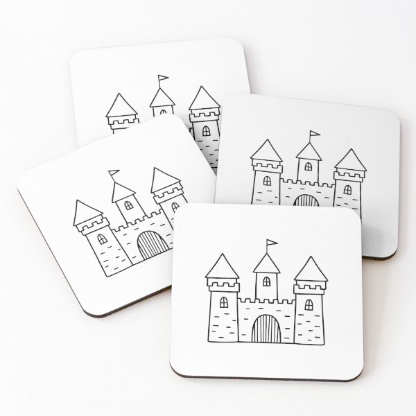 Item preview, Medieval castle with stone walls doodle designed and sold by rasagamastore.