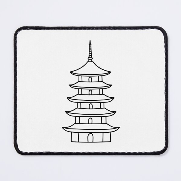 Item preview, Illustration Traditional Japanese pagoda drawing designed and sold by rasagamastore.