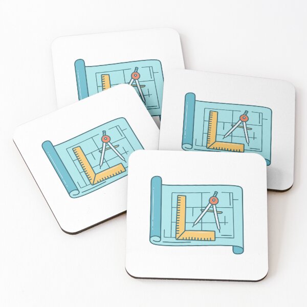 Item preview, A blueprint plan with a compass and ruler designed and sold by rasagamastore.