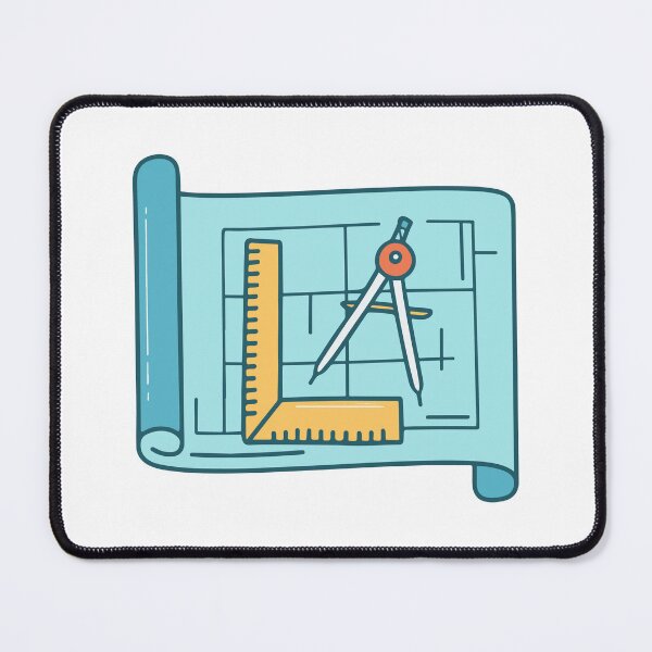 Item preview, A blueprint plan with a compass and ruler designed and sold by rasagamastore.