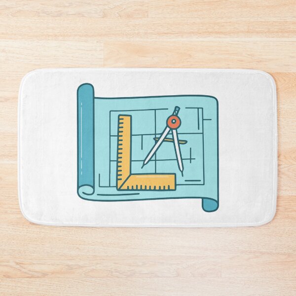 Item preview, A blueprint plan with a compass and ruler designed and sold by rasagamastore.