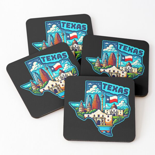 Item preview, Texas State Map USA Skyline and Landmarks Illustration- travel souvenir art designed and sold by Unitepeople.
