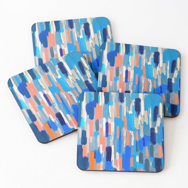 Item preview, abstract blue gray orange designed and sold by trendero.
