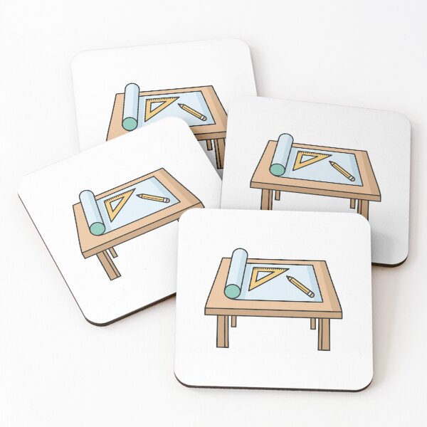Item preview, drafting table with T-square and pencil and architecture plan designed and sold by rasagamastore.