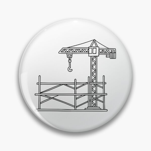Item preview, construction site with scaffolding and crane designed and sold by rasagamastore.