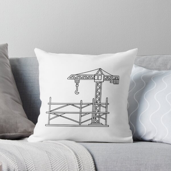 Item preview, construction site with scaffolding and crane designed and sold by rasagamastore.