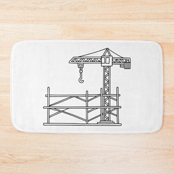 Item preview, construction site with scaffolding and crane designed and sold by rasagamastore.