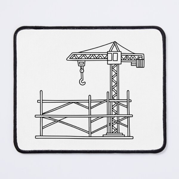 Item preview, construction site with scaffolding and crane designed and sold by rasagamastore.
