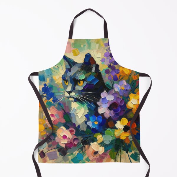 Item preview, Colorful Cat in a Floral Fantasy 4K Wallpaper Painting designed and sold by Keirnyx.