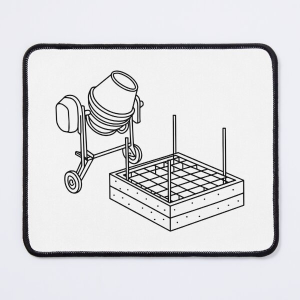 Item preview, Concrete foundation with rebar and cement mixer beside designed and sold by rasagamastore.