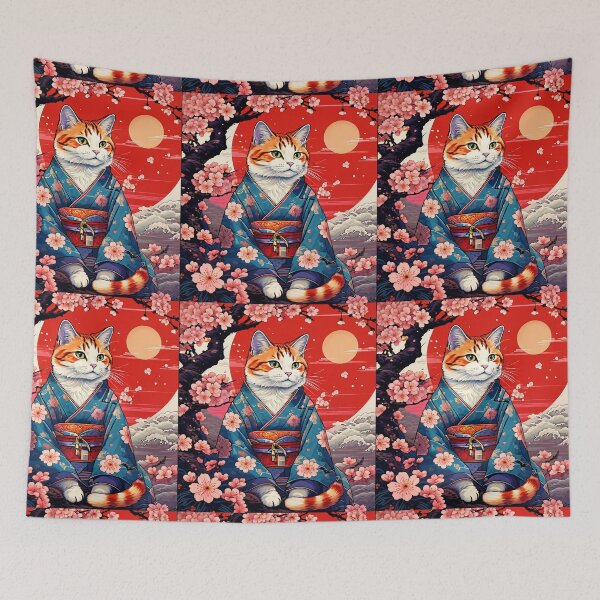 Item preview, neko Harmony: Retro Japanese Cat Delight for Feline Aficionados designed and sold by Catophile.