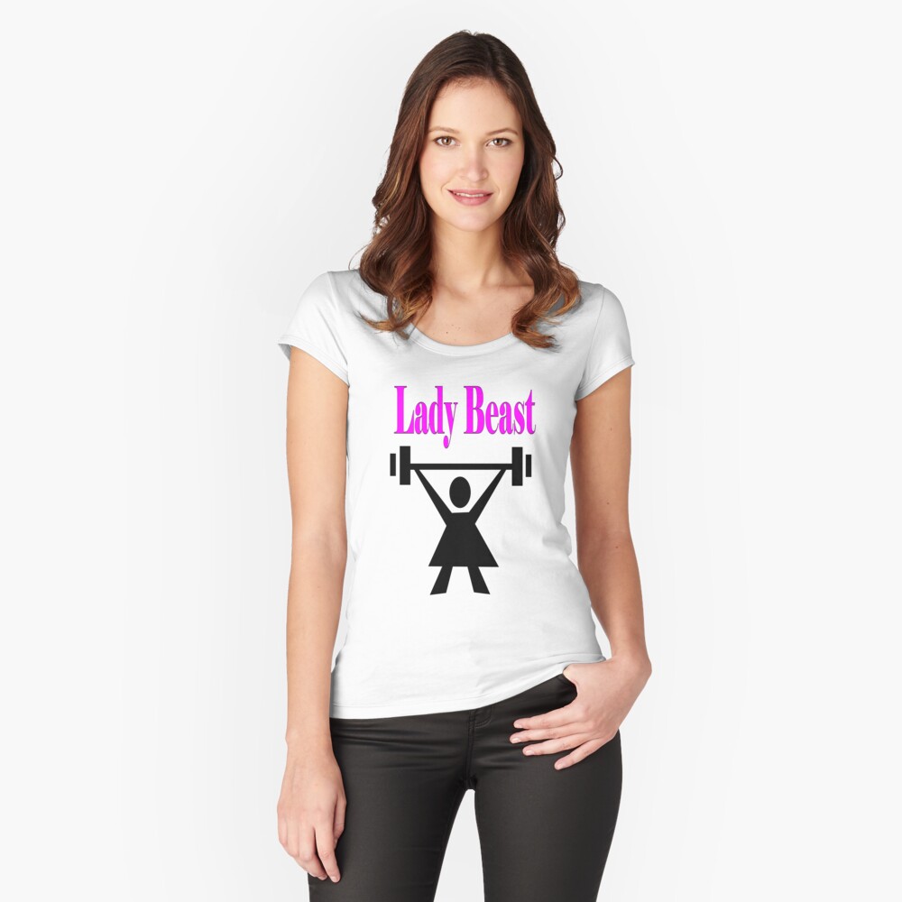 Lady beast, a strong powerful woman that lifts heavy Fitted Scoop T-Shirt