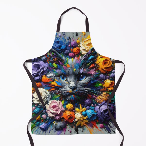 Item preview, Vibrant Cat Abstract Art Painting 4K Wallpaper Painting designed and sold by Keirnyx.
