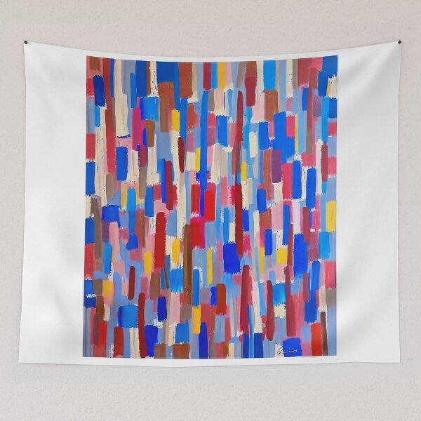 Item preview, blue red brushstrokes designed and sold by trendero.