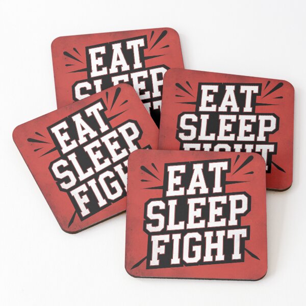 Item preview, Martial arts eat sleep fight BJJ box kick-boxing red black designed and sold by Newhyperion.