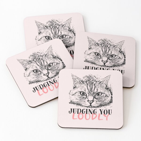 Item preview, Quote design : Judging you (silently) Loudly now  cute funny serious deep cat eyes design for kitty lovers designed and sold by puurfectcat.