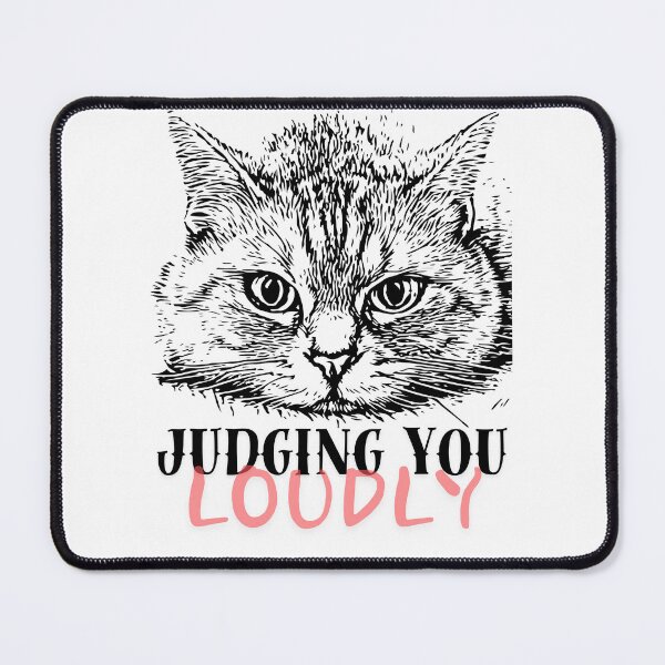 Item preview, Quote design : Judging you (silently) Loudly now  cute funny serious deep cat eyes design for kitty lovers designed and sold by puurfectcat.