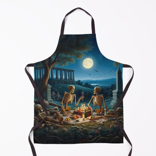 Item preview, Two Skeletons Enjoying Midnight Picnic designed and sold by boysenberrie.