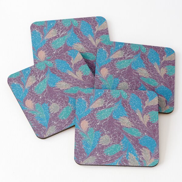 Item preview, Vintage Book Endpaper Feather Marbled designed and sold by newnouveau.