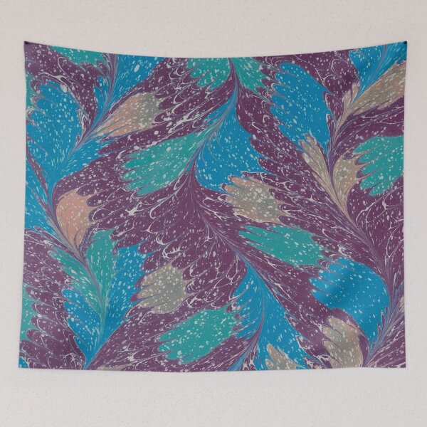 Item preview, Vintage Book Endpaper Feather Marbled designed and sold by newnouveau.