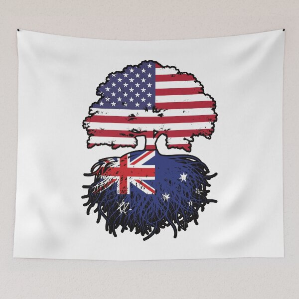 Item preview, Australia Australian American USA Tree Roots Flag designed and sold by FlagX.