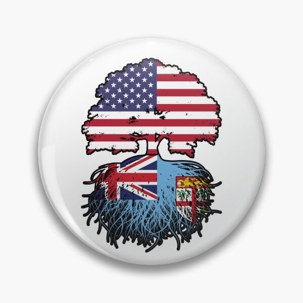 Item preview, Fiji Fijian American USA Tree Roots Flag designed and sold by FlagX.