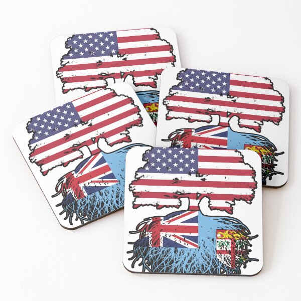 Item preview, Fiji Fijian American USA Tree Roots Flag designed and sold by FlagX.