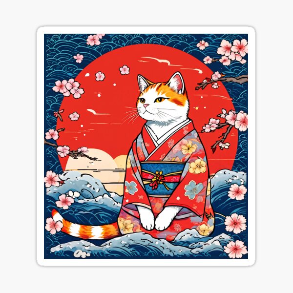 Item preview,  Neko Harmony: Retro Japanese Cat Delight for Feline Aficionados designed and sold by Catophile.