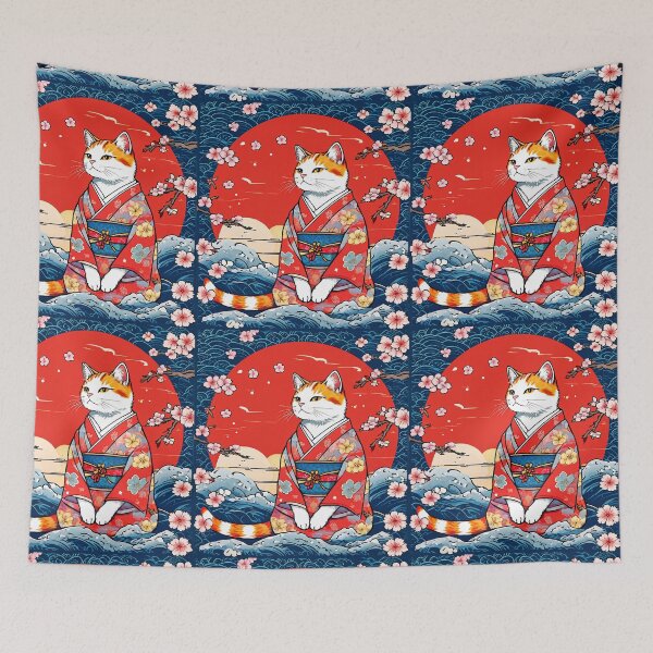 Item preview,  Neko Harmony: Retro Japanese Cat Delight for Feline Aficionados designed and sold by Catophile.