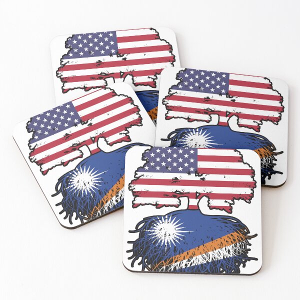 Item preview, Marshall Islands Marshallese American USA Tree Roots Flag designed and sold by FlagX.