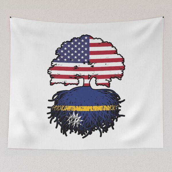 Item preview, Nauru Nauruan American USA Tree Roots Flag designed and sold by FlagX.