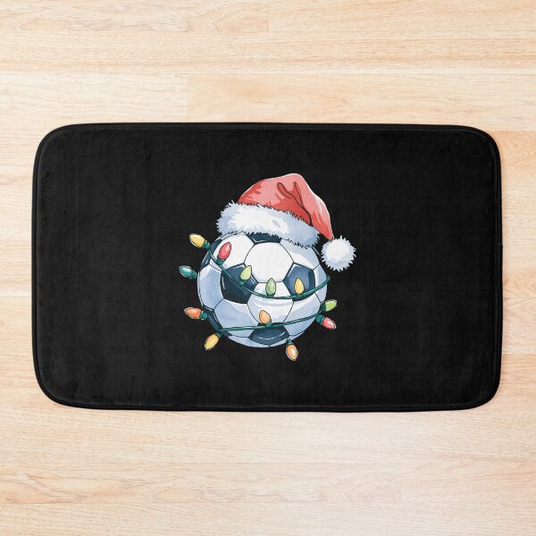 Item preview, Watercolor Soccer Ball Wearing Santa Hat Warraped By Christmas Lights designed and sold by clothesy7.
