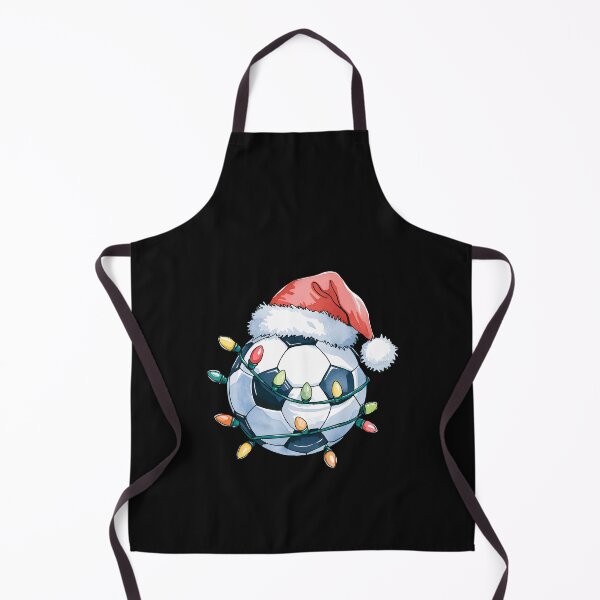 Item preview, Watercolor Soccer Ball Wearing Santa Hat Warraped By Christmas Lights designed and sold by clothesy7.
